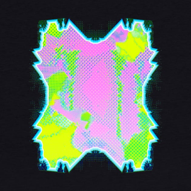 Glitch Art Abstract - Futuristic Neon Grunge Burst Design by JDWFoto